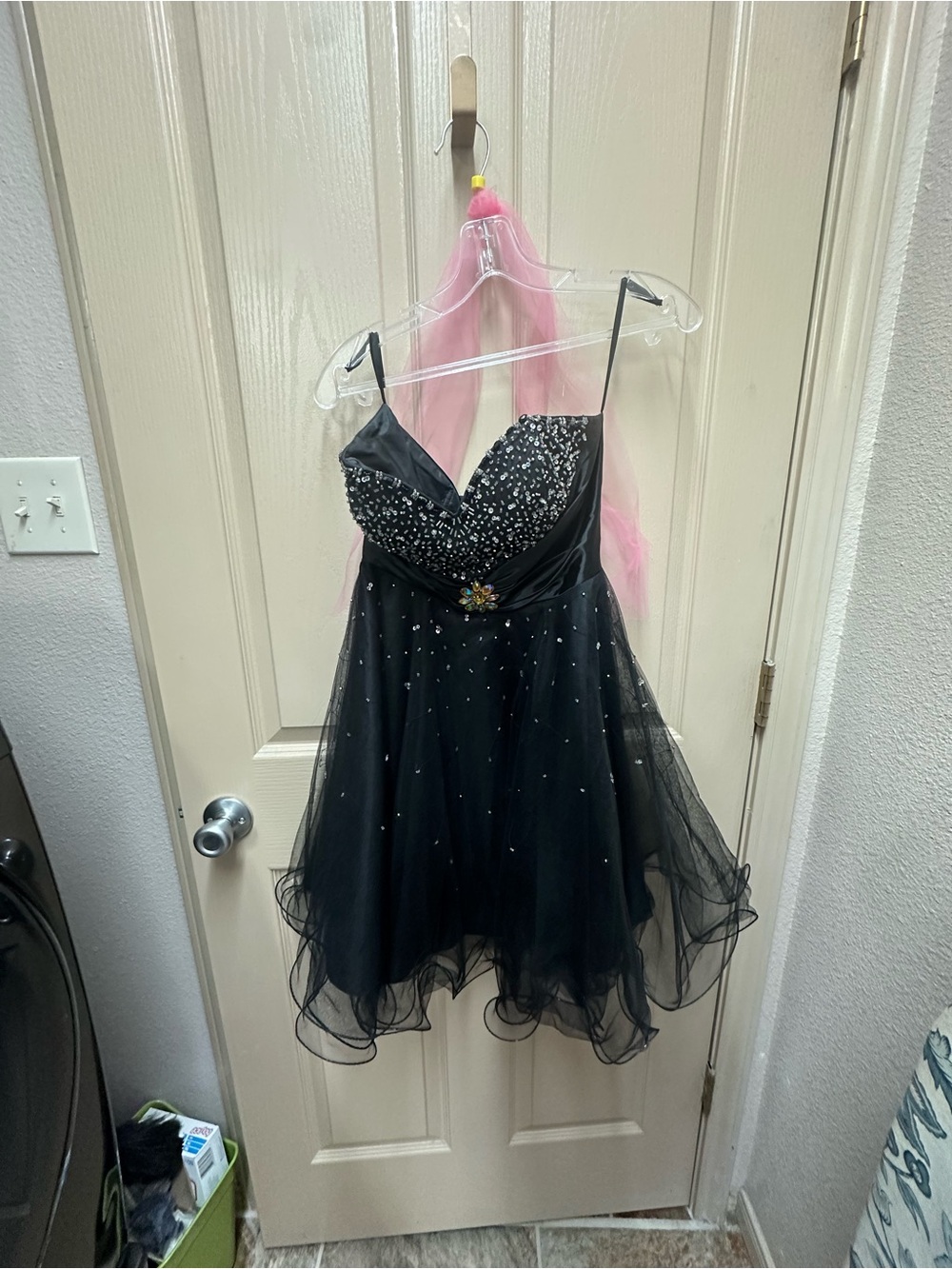 Pink Ladies Costume Set Pink Jacket & Black Sequin Tulle Dress - Picture 4 of 9